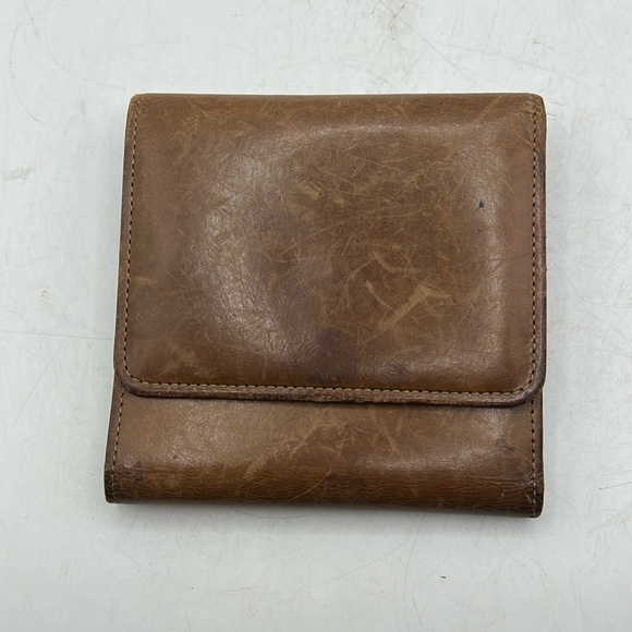 Coach Handbags - Vintage Coach Trifold Wallet ID Card Holder Brown Leather Kiss Lock Framed